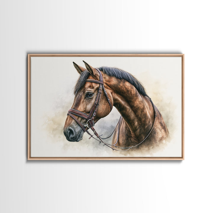 Brown Horse Portrait Canvas Print, Rustic Art, Modern Art, Farmhouse Decor, Fine Art, Rustic, Neutral Decor, Modern Decor, RUS-3x2-33