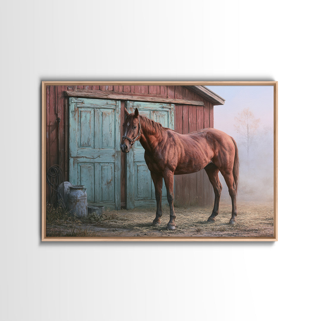 Brown Horse Portrait Canvas Print, Rustic Art, Modern Art, Farmhouse Decor, Fine Art, Rustic, Neutral Decor, Modern Decor, RUS-3x2-57
