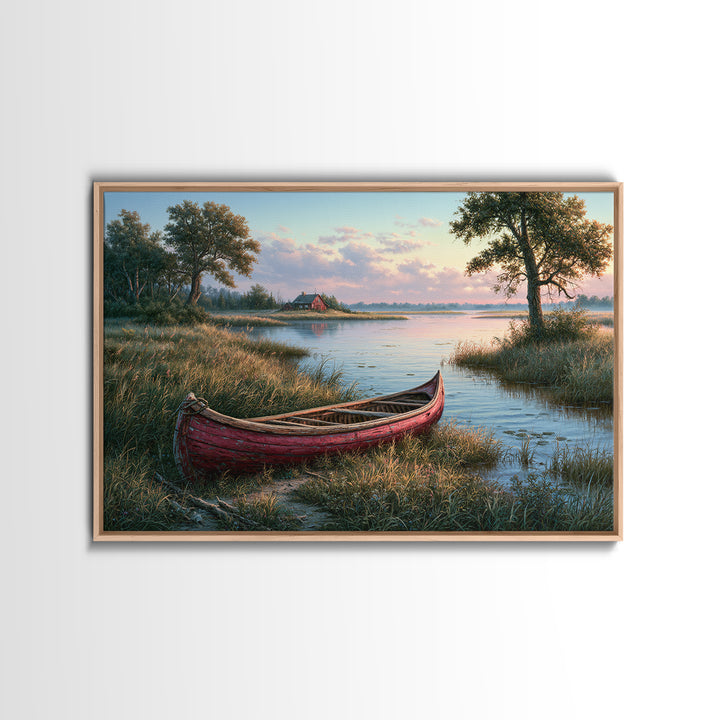 Old Canoe Pulled Onto a Lake Shore Canvas Print, Rustic Art, Neutral Decor, Farmhouse Decor, Fine Art, Rustic, Home Decor, RUS-3x2-72