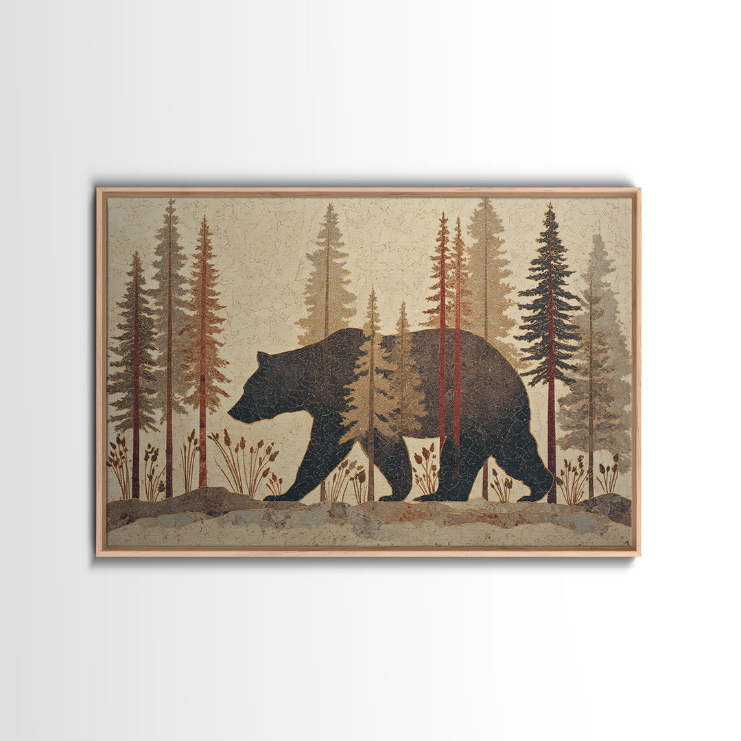 Buffalo Portrait with Western Texture Canvas Print, Rustic Art, Landscape Painting, Farmhouse Decor, Fine Art, Rustic, RUS-3x2-98