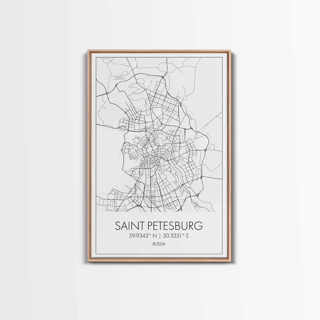 Saint Petersburg Street Map, Russia Map, City Map Art, Minimalist Art, Wall Art, Canvas Print, Room Décor, Gift For Mom, Travel Wall Art