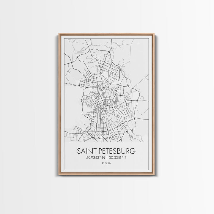Saint Petersburg Street Map, Russia Map, City Map Art, Minimalist Art, Wall Art, Canvas Print, Room Décor, Gift For Mom, Travel Wall Art