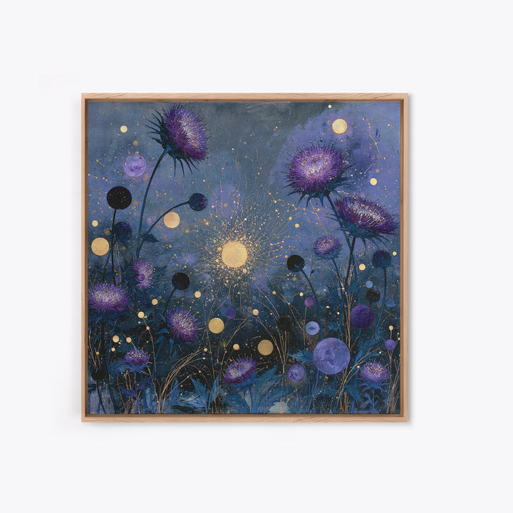 Cosmic Garden with Planets as Flowers Canvas Print, Space Art, Boho Decor, Spa Decor, Fine Art, Serenity, Painting, Posters, SAR-1x1-13