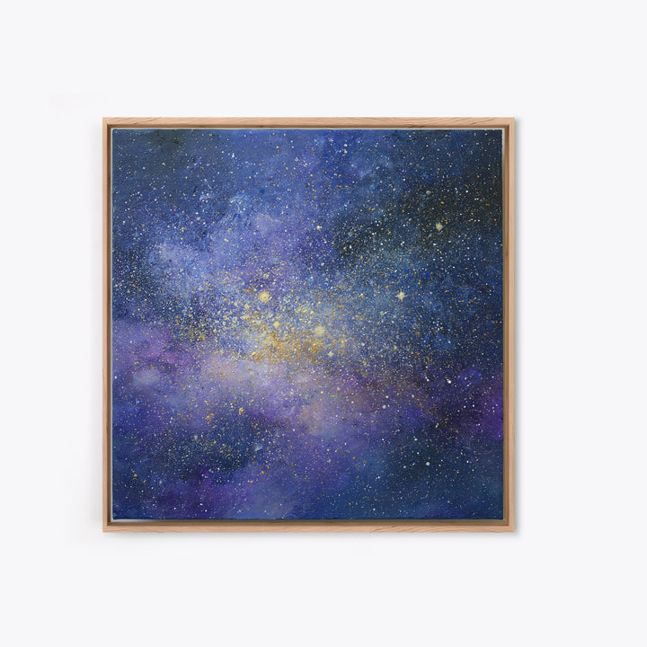 Distant Star Cluster Framed Canvas Print, Space Art, Digital Art, Spa Decor, Serenity, Modern Wall Art, Living Room Wall Art, SAR-1x1-44