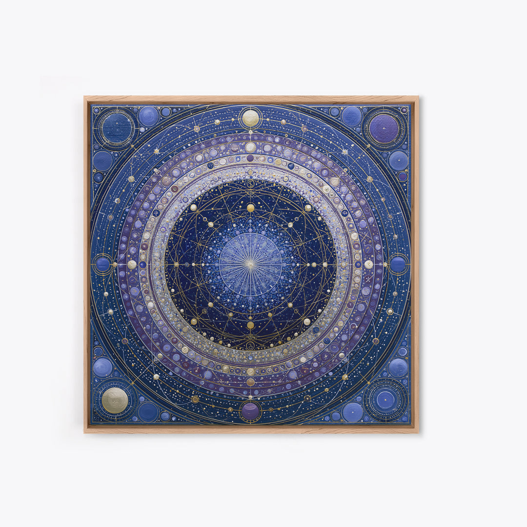 Planetary Rings Made of Ice and Light Canvas Print, Space Art, Boho Decor, Spa Decor, Fine Art, Serenity, Painting, Posters, SAR-1x1-90