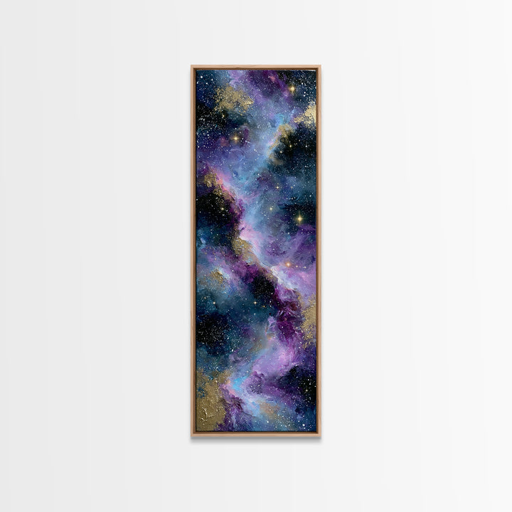 Colorful Nebula Cloud Framed Canvas Print, Space Art, Printable Wall Art, Spa Decor, Fine Art, Serenity, Living Room Wall Art, SAR-1x3-61
