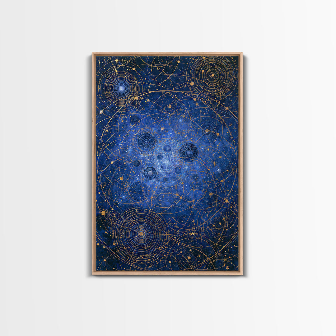 Distant Star Cluster Framed Canvas Print, Space Art, Digital Wall Art, Spa Decor, Fine Art, Serenity, Abstract Painting, SAR-2x3-100