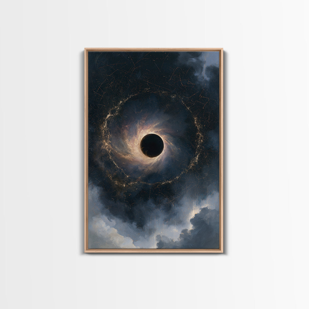Black Hole with Radiant Accretion Ring Canvas Print, Space Art, Art Print, Spa Decor, Fine Art, Serenity, Modern Wall Art, SAR-2x3-15