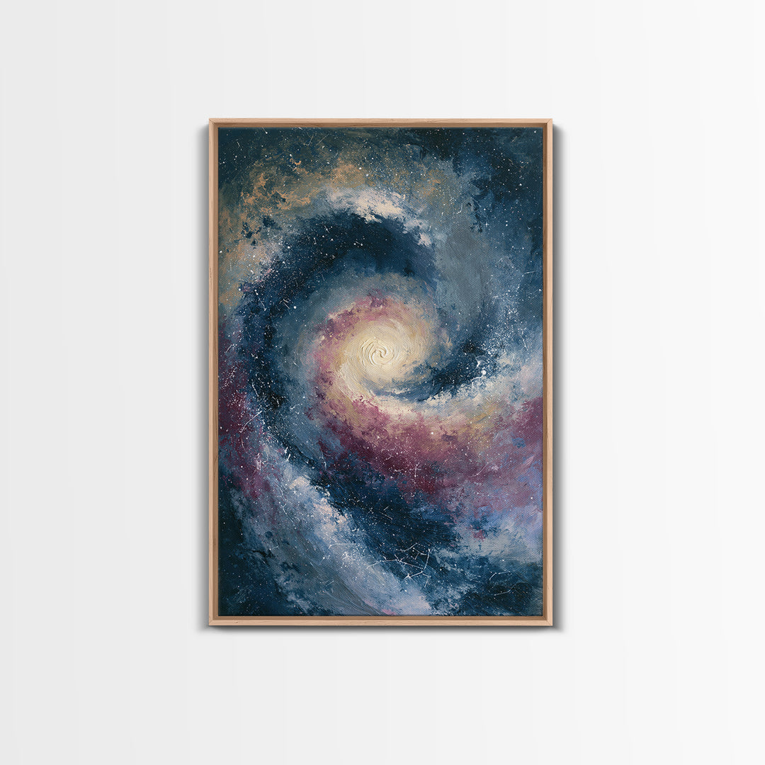 Galaxy Spiral in Jewel Tone Paint Canvas Print, Space Art, Custom Art, Spa Decor, Fine Art, Serenity, Contemporary Art, SAR-2x3-71