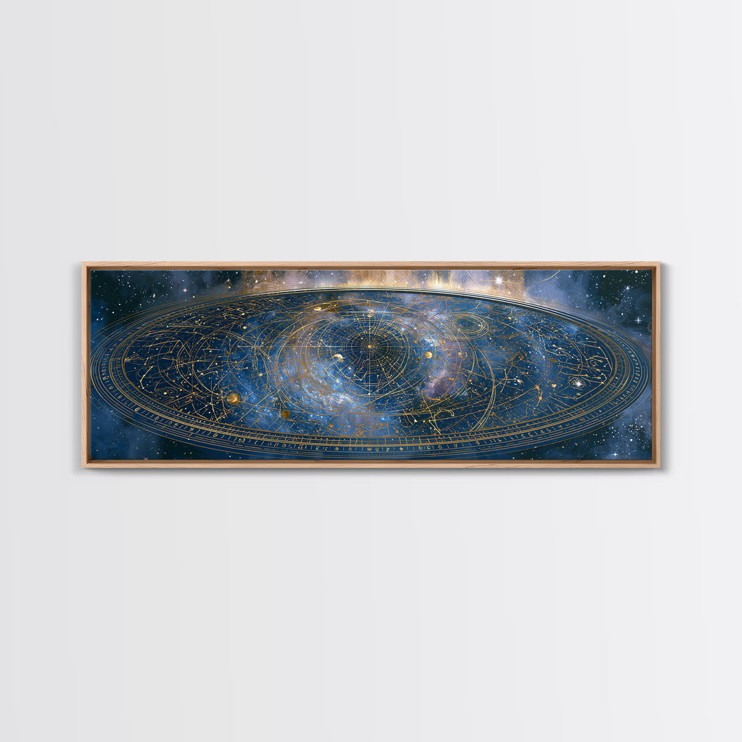 Star Map with Gold Constellation Lines Canvas Print, Space Art, Art Print, Spa Decor, Abstract Art, Serenity, Modern Wall Art, SAR-3x1-30