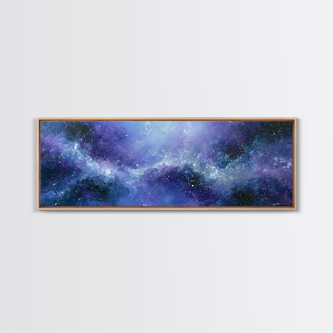 Distant Star Cluster Framed Canvas Print, Space Art, Posters, Spa Decor, Fine Art, Serenity, Abstract Art, Printable Art, SAR-3x1-84