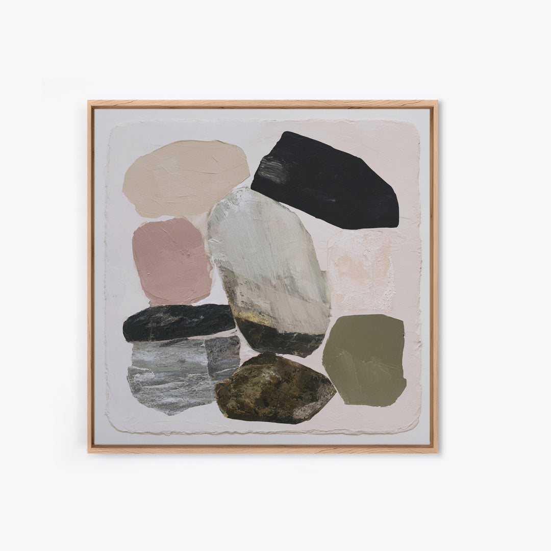 Quiet Coastal Rocks and Gray Sea Canvas Print, Scandinavian Art, Large Wall Art, Living Room Decor, Fine Art, Nordic, SCA-1x1-23