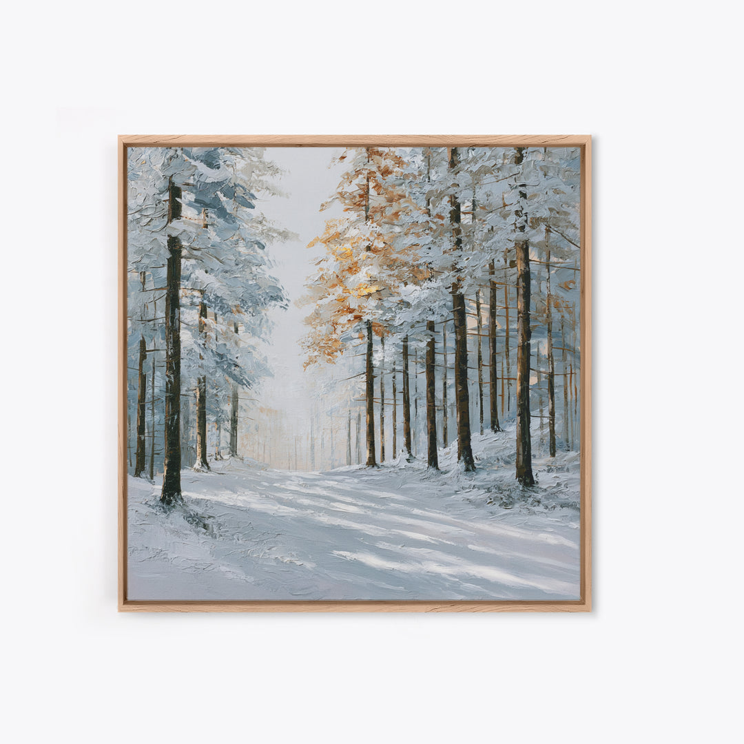 Snowy Nordic Forest Canvas Print, Scandinavian Art, Art, Living Room Decor, Fine Art, Nordic, Abstract Art, Canvas Art, SCA-1x1-25