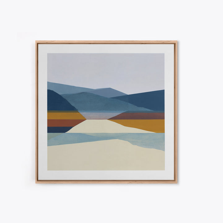 Minimal Fjord Landscape Canvas Print, Scandinavian Art, Neutral Decor, Living Room Decor, Fine Art, Nordic, Wall Decor, SCA-1x1-26
