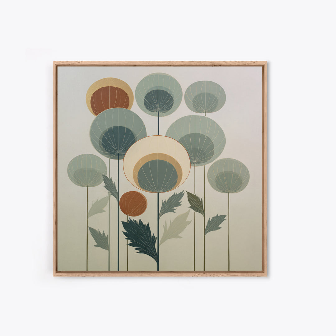 Minimal Meadow Flowers Framed Canvas Print, Scandinavian Art, Fine Art Print, Living Room Decor, Fine Art, Nordic, Printable, SCA-1x1-34