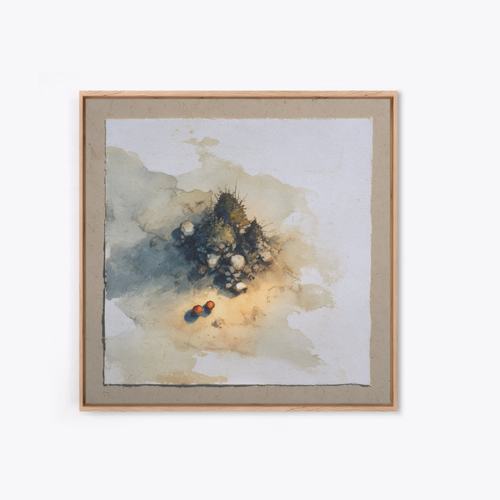 Winter Cabin Smoke Framed Canvas Print, Scandinavian Art, Scandinavian, Living Room Decor, Abstract Art, Nordic, Wall Art, SCA-1x1-66