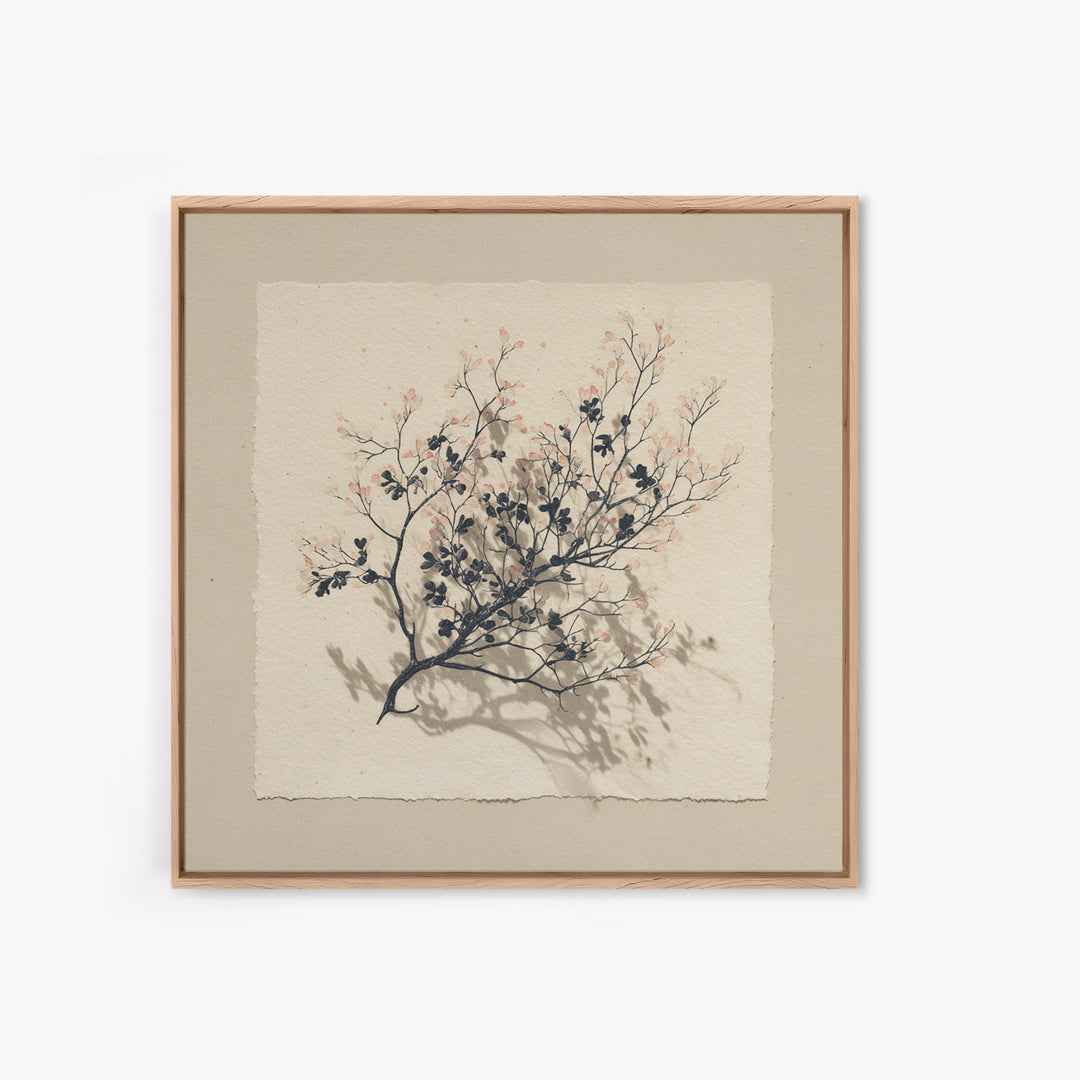 Quiet Coastal Rocks and Gray Sea Framed Canvas Print, Scandinavian Art, Scandinavian, Living Room Decor, Fine Art, Nordic, SCA-1x1-71