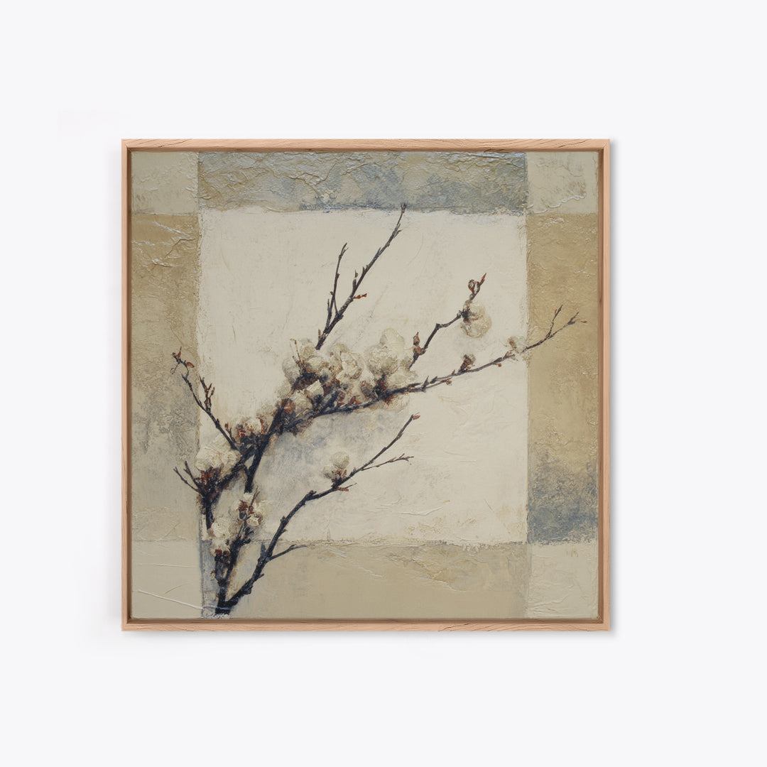 Pale Oak Botanical Line Drawing Canvas Print, Scandinavian Art, Christmas Decor, Living Room Decor, Fine Art, Nordic, SCA-1x1-77