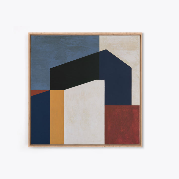 Simple Black House Shape Framed Canvas Print, Scandinavian Art, Room Decor, Living Room Decor, Nordic, Mid Century Modern, SCA-1x1-79