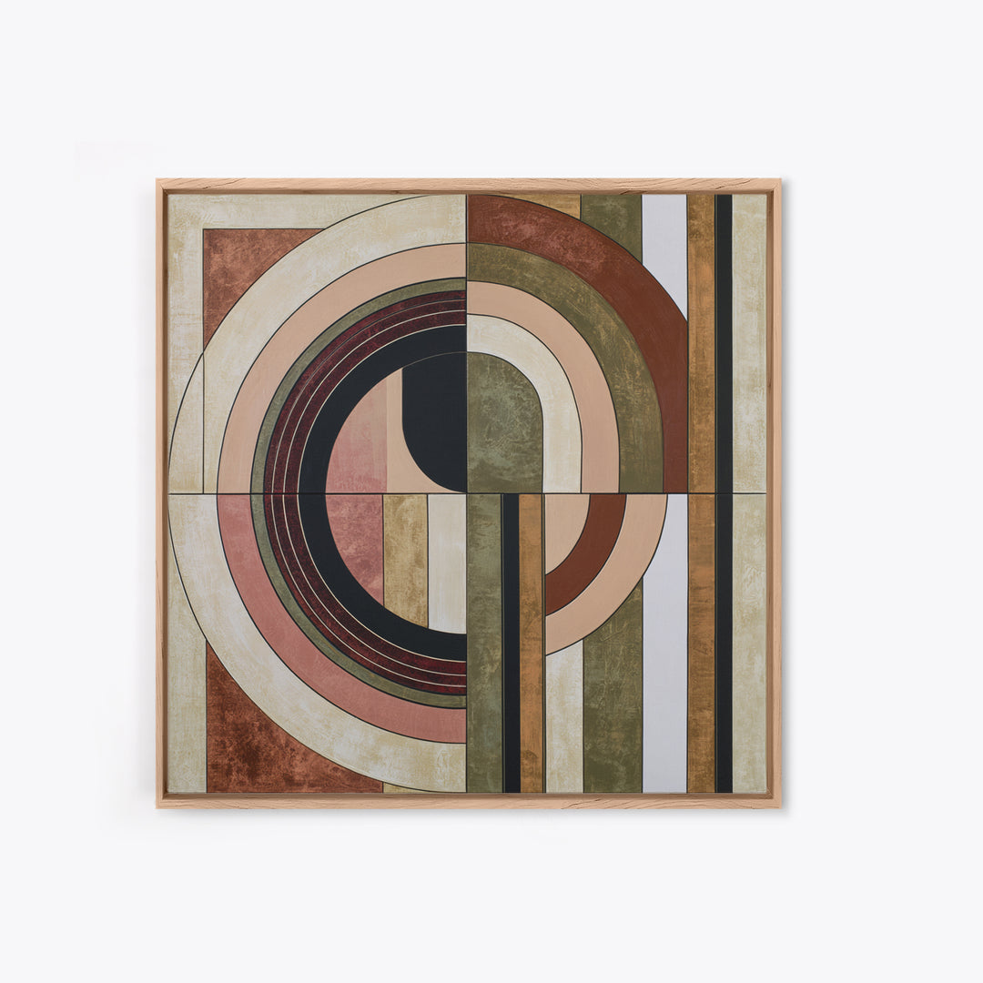 Abstract Arch Shapes Canvas Print, Scandinavian Art, Minimalist Decor, Living Room Decor, Fine Art, Nordic, Oil Painting, SCA-1x1-86