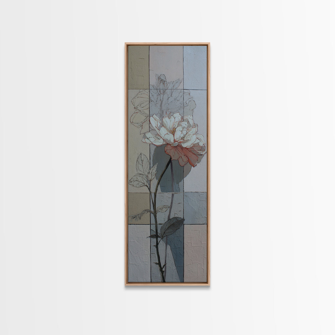 Nordic Folk Bird Canvas Print, Scandinavian Art, Boho Decor, Living Room Decor, Fine Art, Nordic, Luxury Decor, SCA-1x3-23