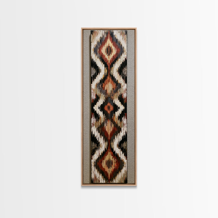 Scandinavian Textile Pattern Canvas Print, Scandinavian Art, Large Wall Art, Living Room Decor, Nordic, Living Room Wall Art, SCA-1x3-28