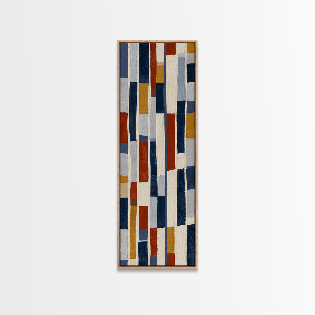 Scandinavian Textile Pattern Framed Canvas Print, Scandinavian Art, Printable Wall Art, Living Room Decor, Fine Art, Nordic, SCA-1x3-4