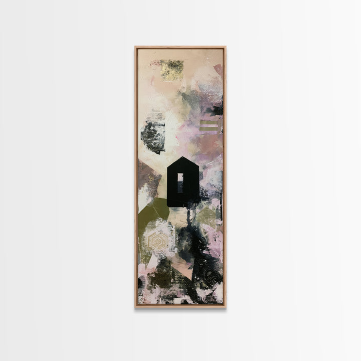 Simple Black House Shape Canvas Print, Scandinavian Art, Modern Art, Living Room Decor, Abstract Art, Nordic, Contemporary Art, SCA-1x3-43