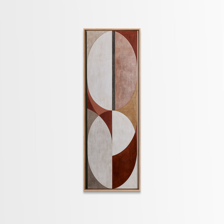 Abstract Arch Shapes Framed Canvas Print, Scandinavian Art, Textured Painting, Living Room Decor, Abstract Art, Nordic, SCA-1x3-50