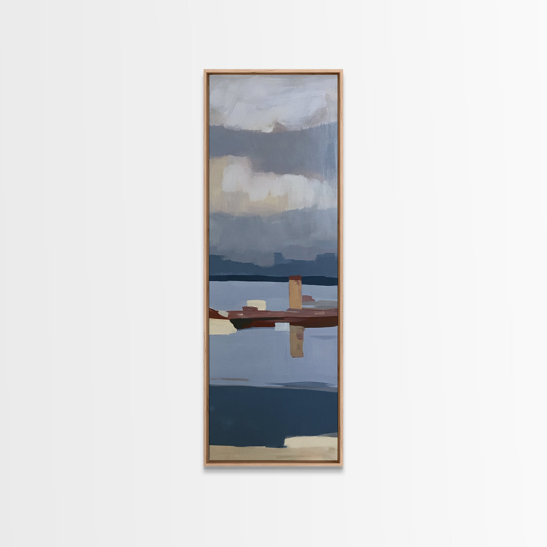 Calm Lake Dock Canvas Print, Scandinavian Art, Luxury Decor, Living Room Decor, Fine Art, Nordic, Printable Wall Art, SCA-1x3-51