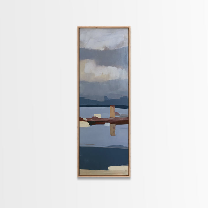 Calm Lake Dock Canvas Print, Scandinavian Art, Luxury Decor, Living Room Decor, Fine Art, Nordic, Printable Wall Art, SCA-1x3-51