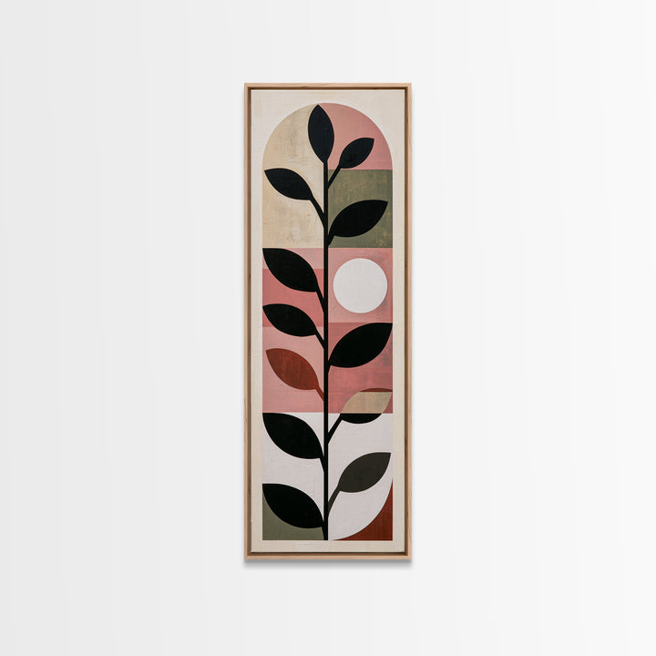 Single Black Branch on Warm White Background Canvas Print, Scandinavian Art, Mid Century Modern, Living Room Decor, Nordic, SCA-1x3-8