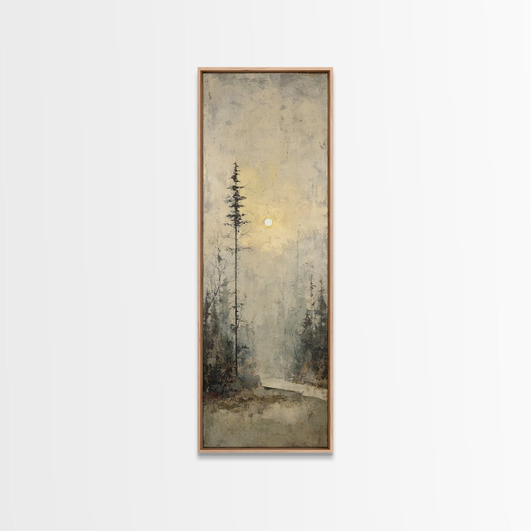 Single Black Branch on Warm White Background Canvas Print, Scandinavian Art, Gallery Decor, Living Room Decor, Nordic, SCA-1x3-80