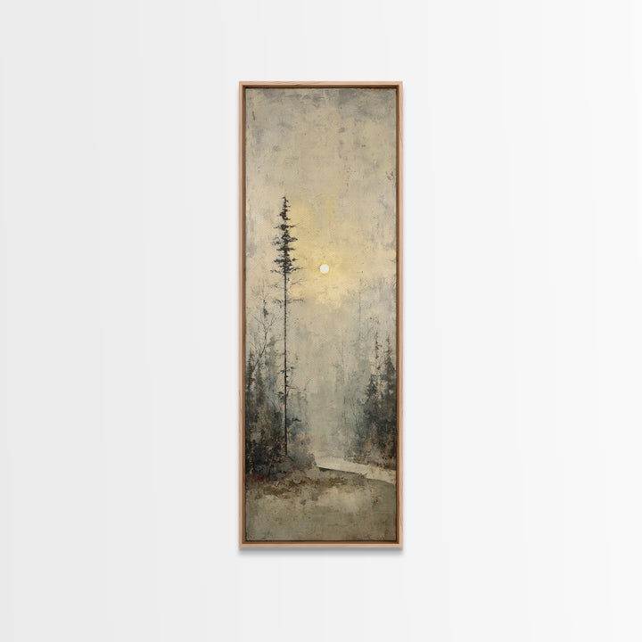 Single Black Branch on Warm White Background Canvas Print, Scandinavian Art, Gallery Decor, Living Room Decor, Nordic, SCA-1x3-80