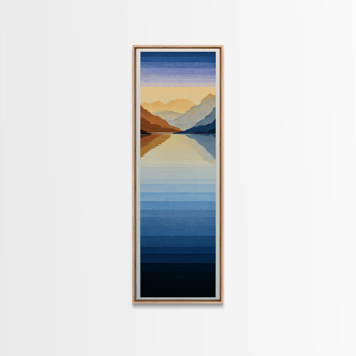 Minimal Fjord Landscape Canvas Print, Scandinavian Art, Art Print, Living Room Decor, Fine Art, Nordic, Farmhouse Decor, SCA-1x3-86