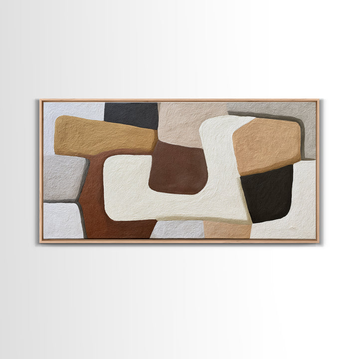 Soft Wool Texture Abstract Framed Canvas Print, Scandinavian Art, Decor, Living Room Decor, Abstract Art, Nordic, Printable Art, SCA-2x1-15