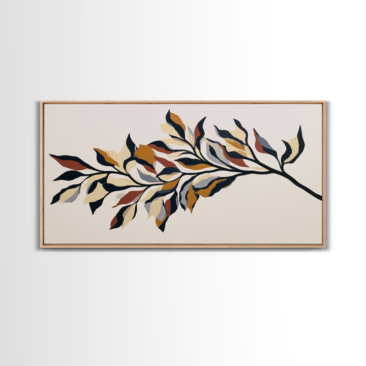 Single Black Branch on Warm White Background Canvas Print, Scandinavian Art, Fine Art Print, Living Room Decor, Nordic, SCA-2x1-16