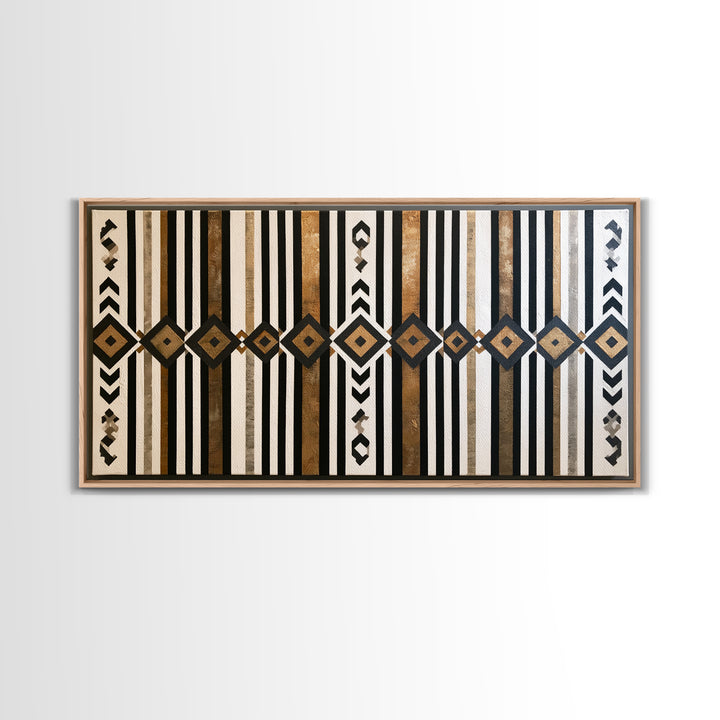 Scandinavian Textile Pattern Framed Canvas Print, Scandinavian Art, Abstract Wall Art, Living Room Decor, Fine Art, Nordic, SCA-2x1-84