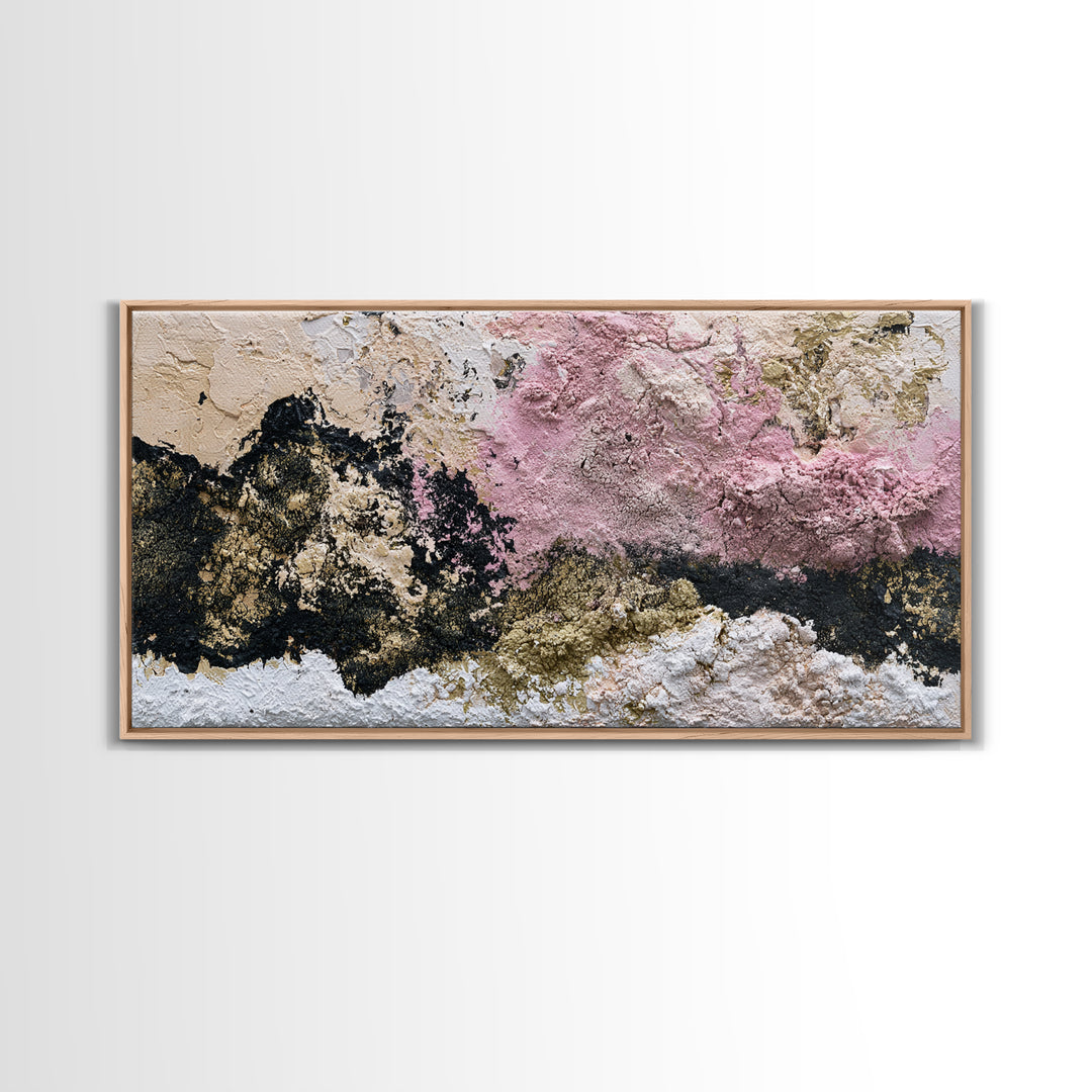 Simple Mushroom and Moss Forest Study Framed Canvas Print, Scandinavian Art, Canvas Art, Living Room Decor, Fine Art, Nordic, SCA-2x1-92