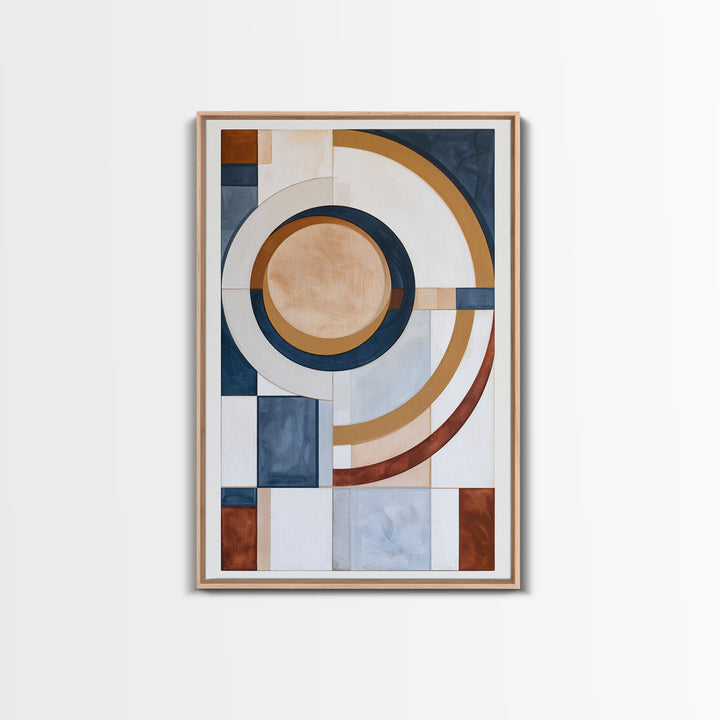 Minimal Sun over Pine Forest Framed Canvas Print, Scandinavian Art, Canvas Art, Living Room Decor, Oil Painting, Nordic, SCA-2x3-1