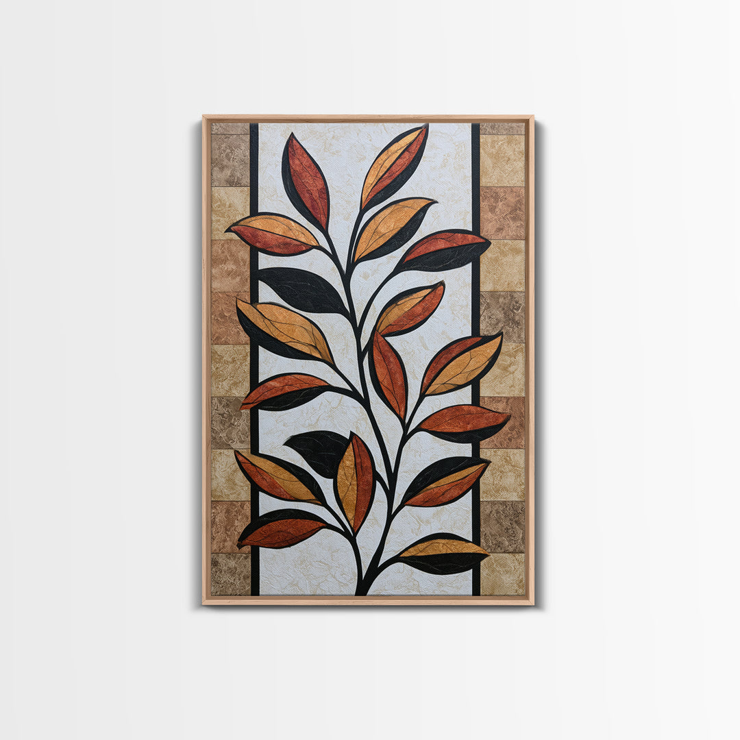 Single Black Branch on Warm White Background Canvas Print, Scandinavian Art, Canvas Art, Living Room Decor, Nordic, SCA-2x3-100