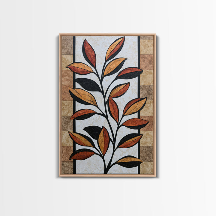 Single Black Branch on Warm White Background Canvas Print, Scandinavian Art, Canvas Art, Living Room Decor, Nordic, SCA-2x3-100