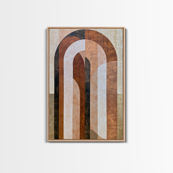 Abstract Arch Shapes Framed Canvas Print, Scandinavian Art, Mid Century Modern, Living Room Decor, Nordic, Boho Wall Art, SCA-2x3-22