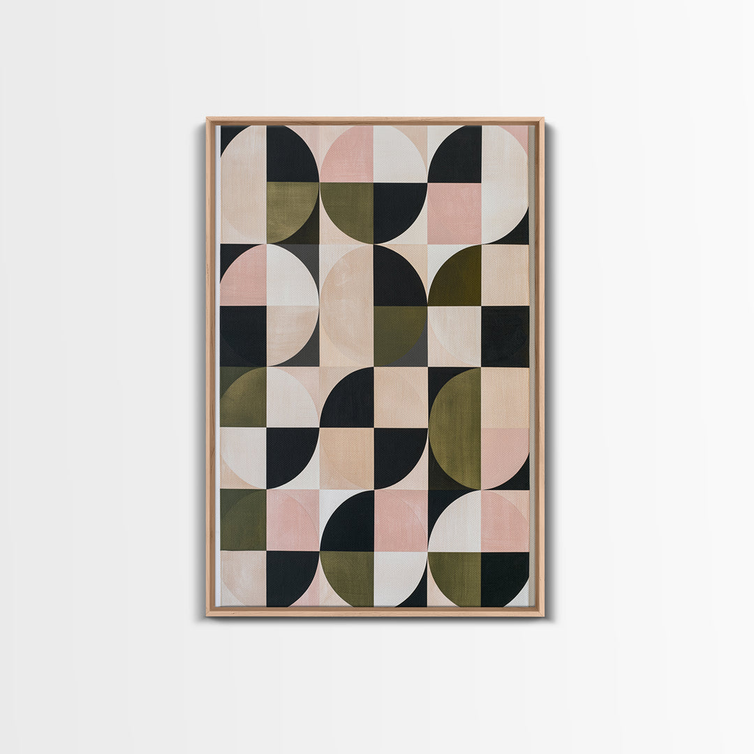 Scandinavian Textile Pattern Framed Canvas Print, Scandinavian Art, Contemporary Art, Living Room Decor, Fine Art, Nordic, SCA-2x3-24