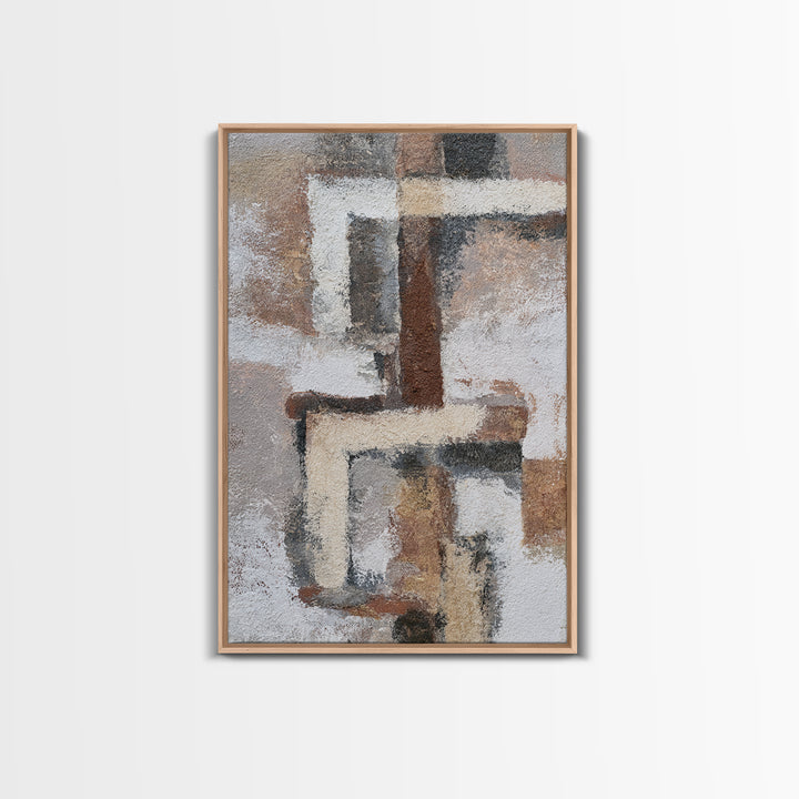 Soft Wool Texture Abstract Framed Canvas Print, Scandinavian Art, Printable Wall Art, Living Room Decor, Abstract Art, Nordic, SCA-2x3-3