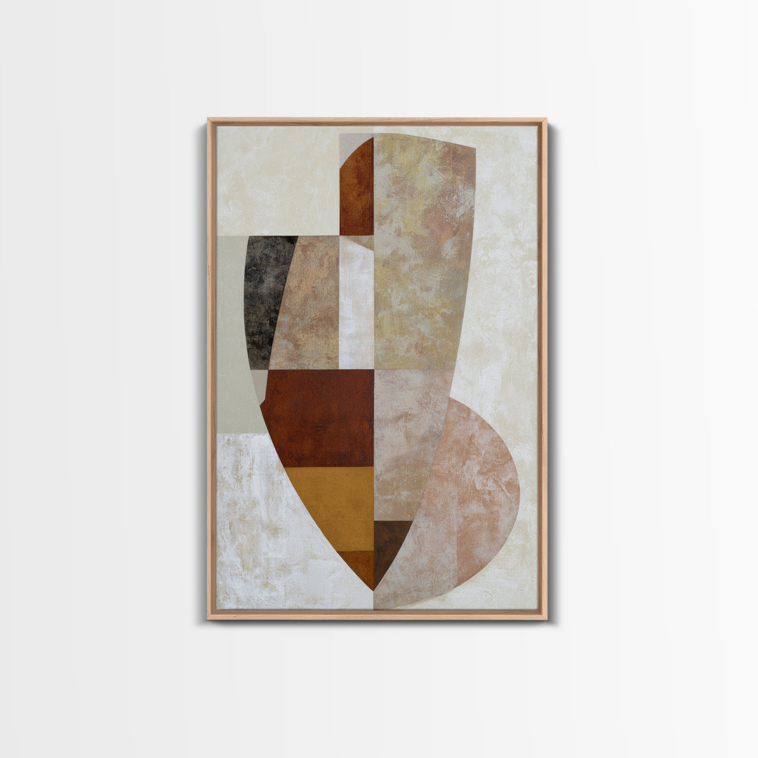 Soft Beige Geometric Abstraction Canvas Print, Scandinavian Art, Boho Wall Art, Living Room Decor, Abstract Art, Nordic, SCA-2x3-35