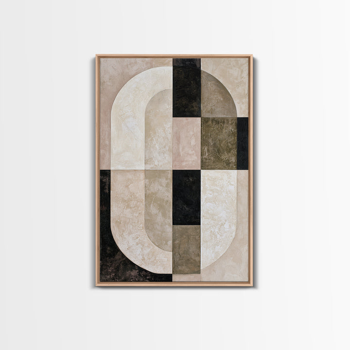 Abstract Arch Shapes Framed Canvas Print, Scandinavian Art, Mid Century Modern, Living Room Decor, Nordic, Boho Wall Art, SCA-2x3-46