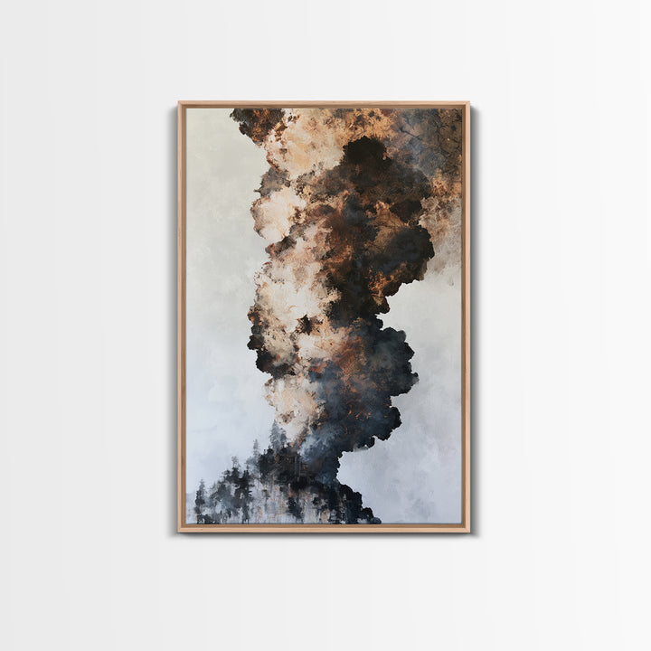 Winter Cabin Smoke Canvas Print, Scandinavian Art, Christmas Decor, Living Room Decor, Fine Art, Nordic, Wall Art Print, SCA-2x3-50