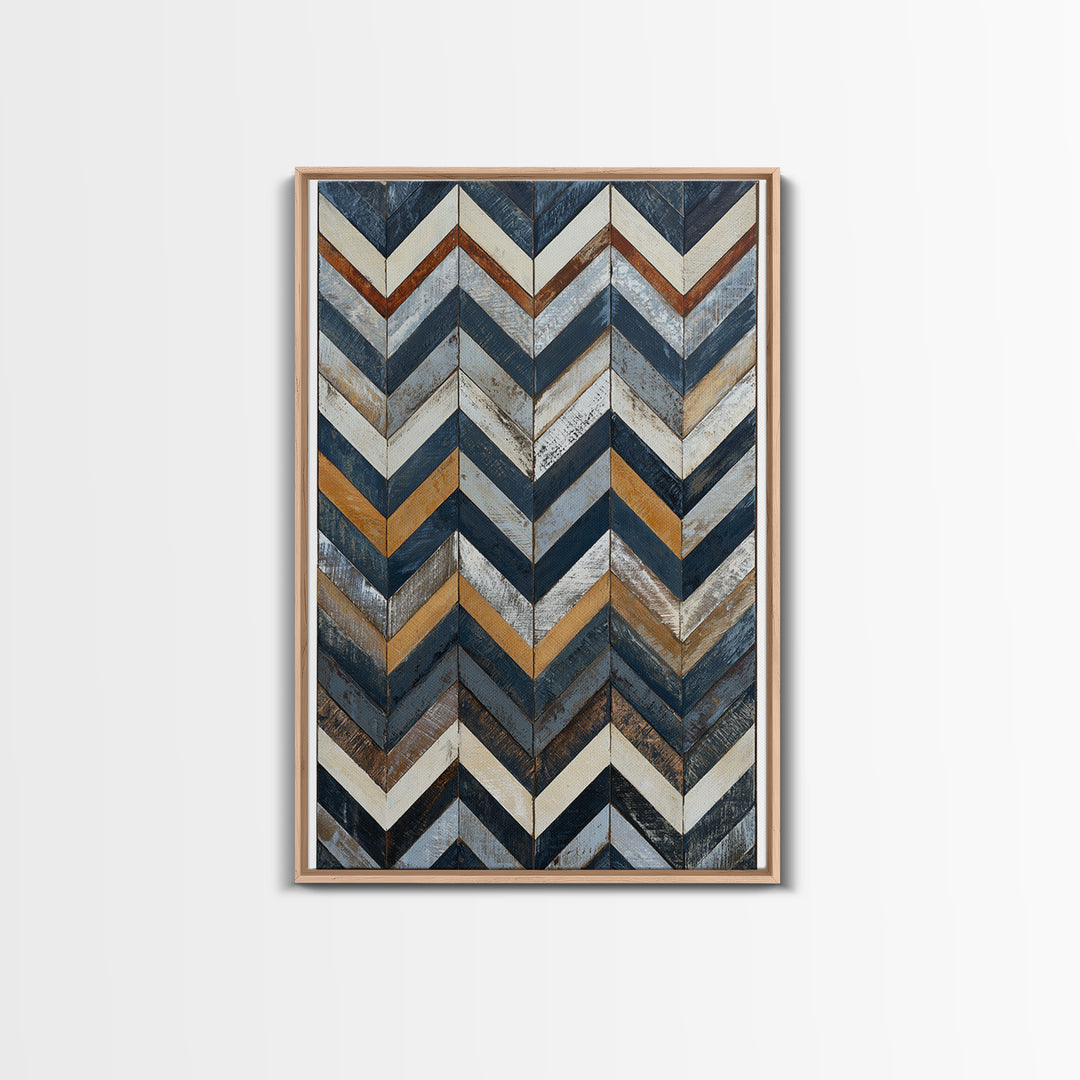 Herringbone Monochrome Pattern Canvas Print, Scandinavian Art, Original Painting, Living Room Decor, Fine Art, Nordic, SCA-2x3-54