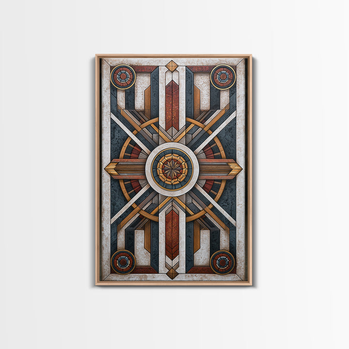 Scandinavian Textile Pattern Canvas Print, Scandinavian Art, Printable Art, Living Room Decor, Oil Painting, Nordic, Modern Art, SCA-2x3-72